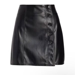 ATM Anthony Thomas Melillo NWOT Vegan Leather Skirt | Sz. 6 | Button Wrap